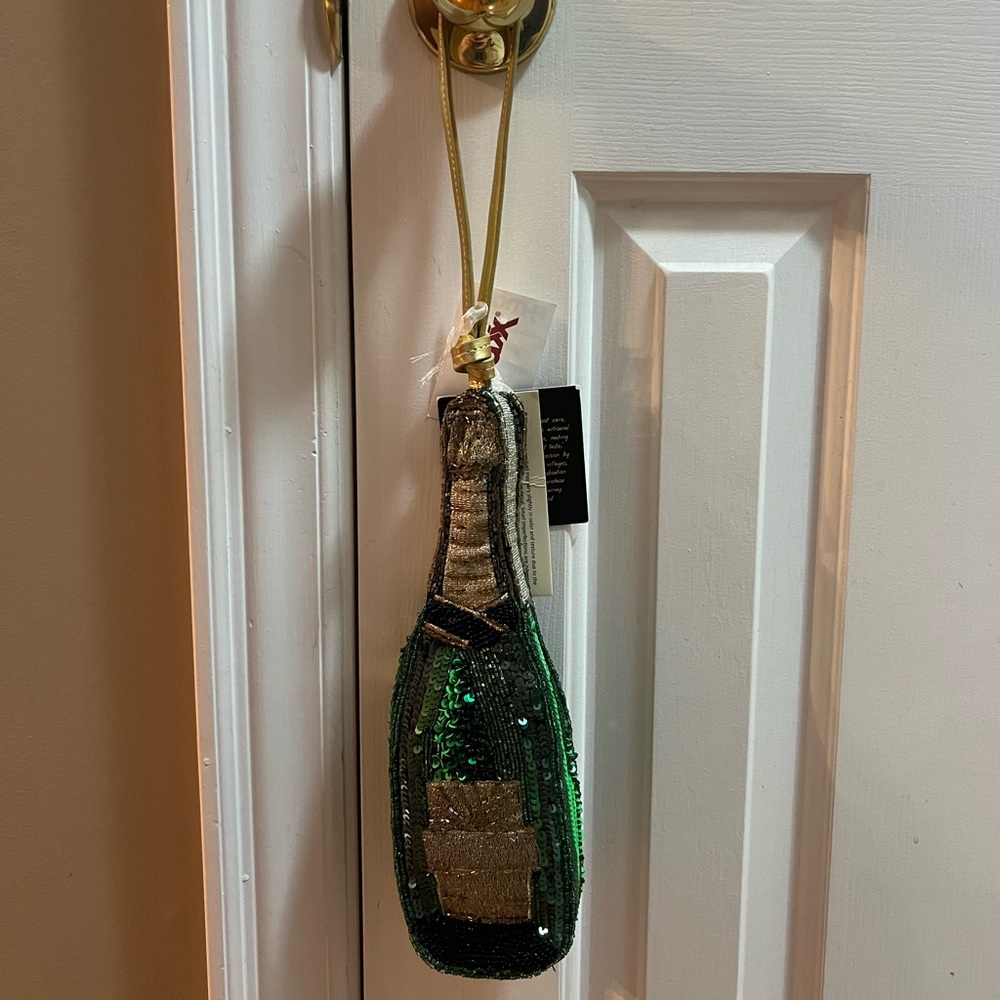Champagne Beaded Wristlet